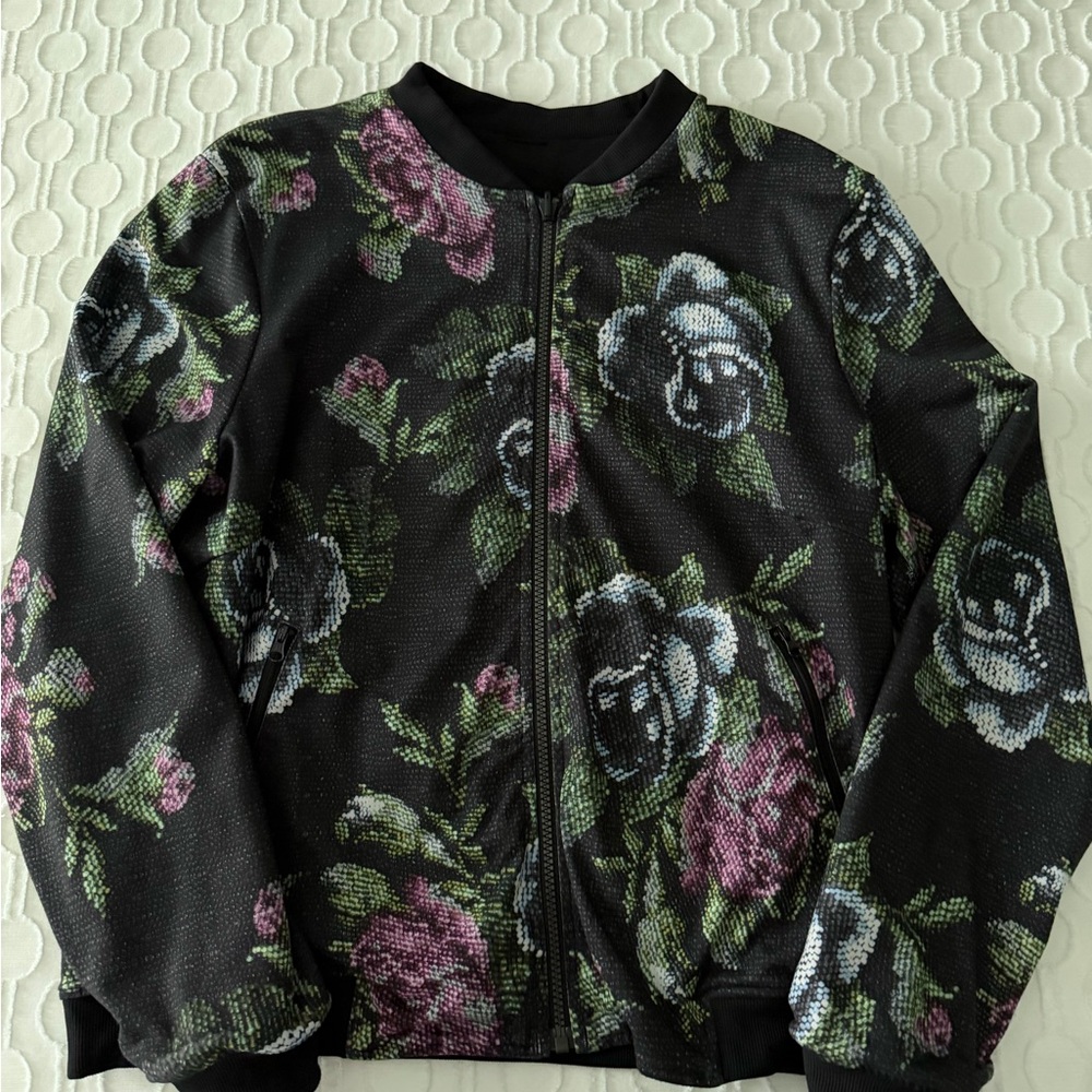 lululemon athletica Black Floral Sweatshirt